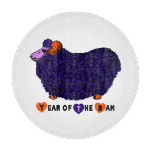 Purple Ram Chinese Year Zodiac Cutting Board