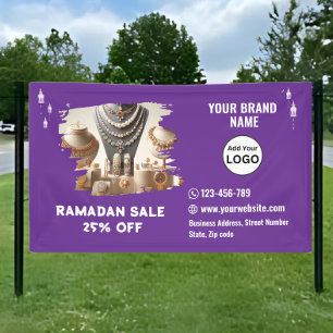 Purple Ramadan Banner for Sale Annoucement