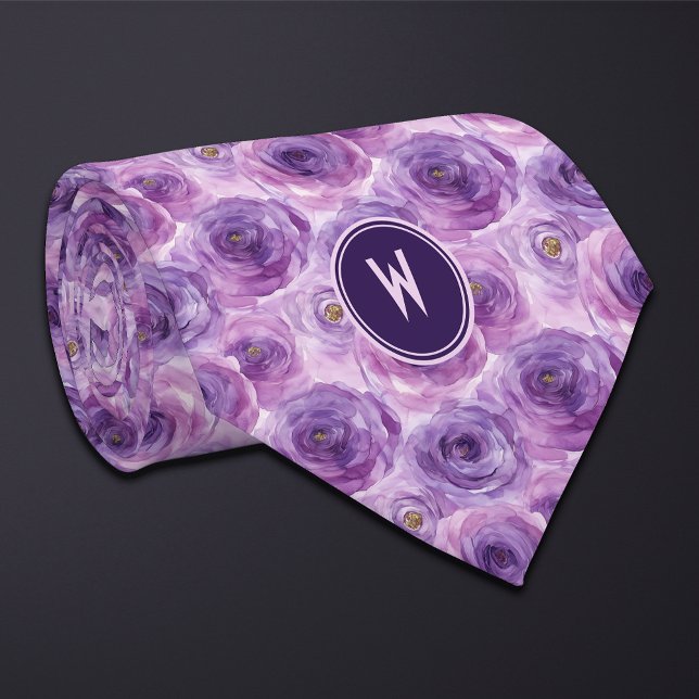 Purple Ranunculus Floral  Tie (Creator Uploaded)