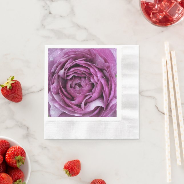 Purple Ranunculus Napkin (Insitu)