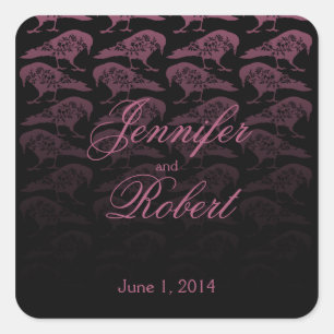 Purple Raven Gothic Wedding Envelope Seal