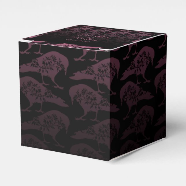 Purple Raven Gothic Wedding Favour Box (Front Side)