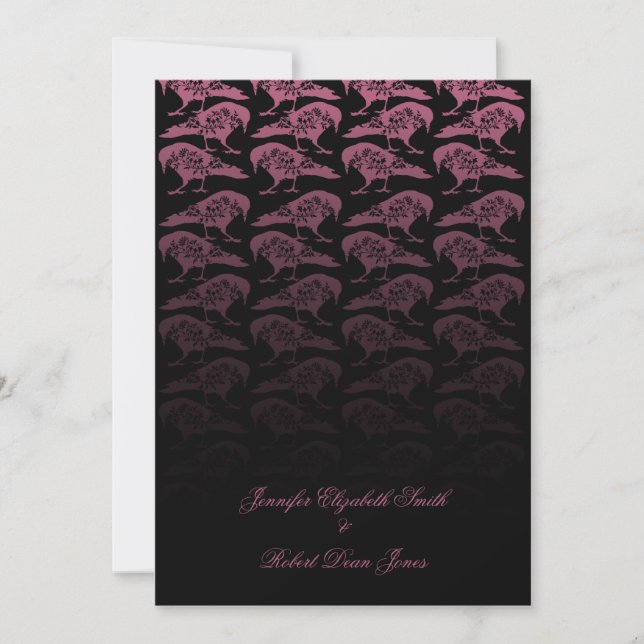 Purple Raven Gothic Wedding Invitation (Front)