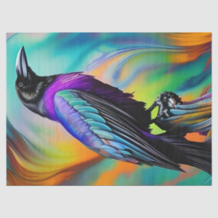 Purple Raven, northern lights background Tissue Paper