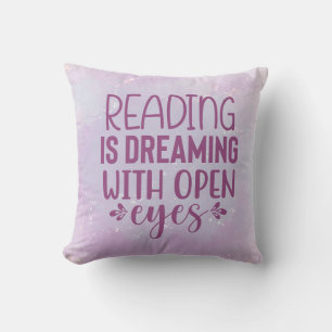 Purple Reading is Dreaming With Open Eyes Coffee Cushion