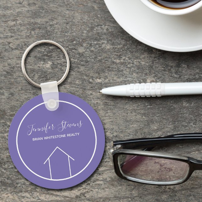 Purple Real Estate Company Personalised Realtor Key Ring (Creator Uploaded)