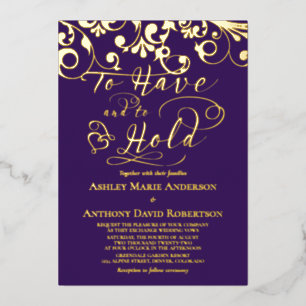 Purple Real Gold Foil To Have To Hold Wedding
