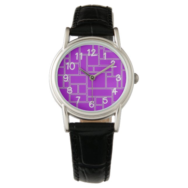 Purple Rectangles  Watch (Front)