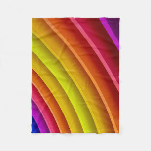 Purple, red, and yellow rainbow column fleece blanket