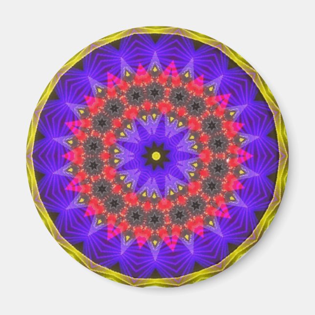 Purple, Red, Black Spinning ~ Stunning Design Magnet (Front)