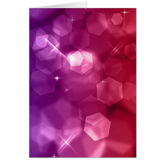 Purple & Red Bokeh Pattern Blank Greeting Card