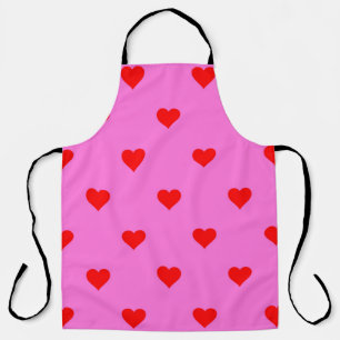 Purple Red Cute Simple Heart Pattern Apron