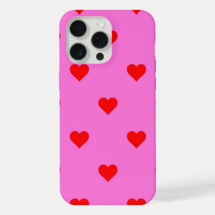 Purple Red Cute Simple Heart Pattern iPhone 15 Pro Max Case