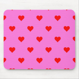 Purple Red Cute Simple Heart Pattern Mouse Pad