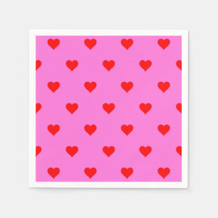 Purple Red Cute Simple Heart Pattern Napkin
