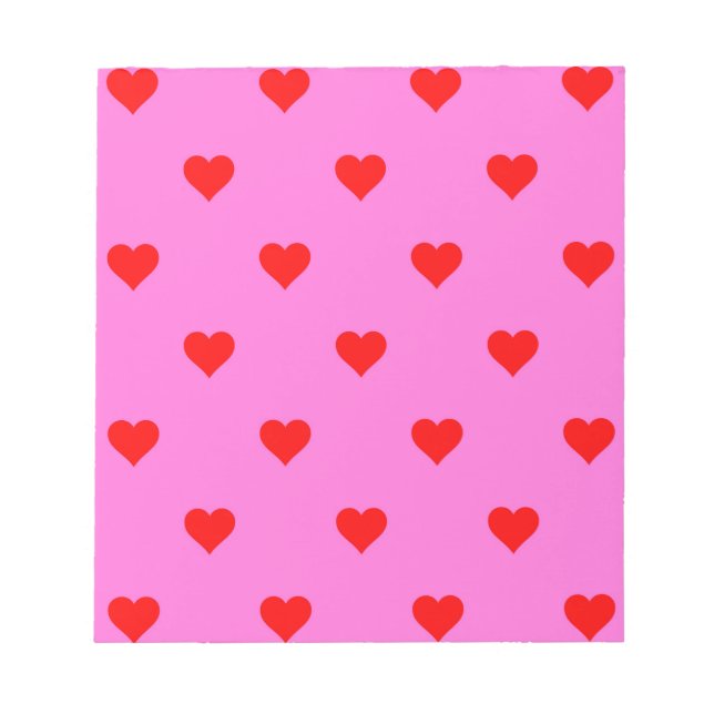 Purple Red Cute Simple Heart Pattern Notepad (Front)