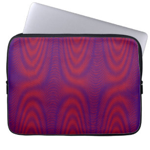 Purple & Red Lines Striped Psychedelic & Trippy Laptop Sleeve