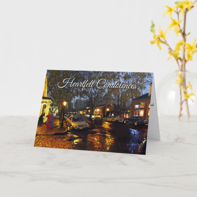 Purple Red Orange Memorial Irish Blessing Sympathy Card (Yellow Flower)