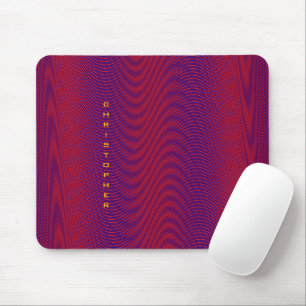 Purple & Red Psychedelic Fire Stripes, Rad Trippy Mouse Pad