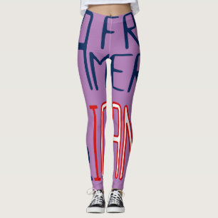 Purple Red White Blue Black Woman African America Leggings