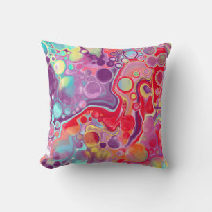 Purple, Red, Yellow, Blue Abstract Cushion