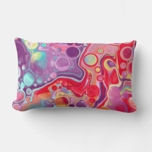Purple, Red, Yellow, Blue Abstract Throw Pillow