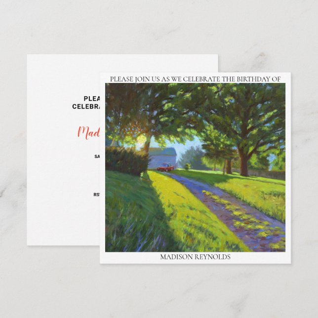 Purple Red Yellow Green Birthday Celebration Party (Front/Back)