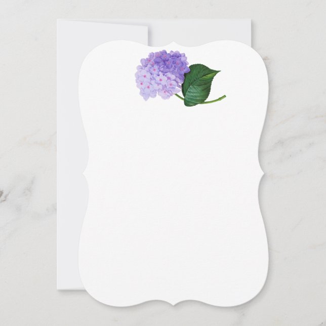 Purple Redoute Hydrangea Invitations (Front)