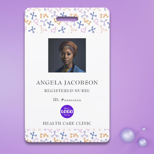 Purple Registered Nurse QR Logo ID Badge