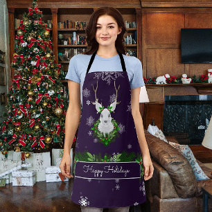 Purple Reindeer Apron