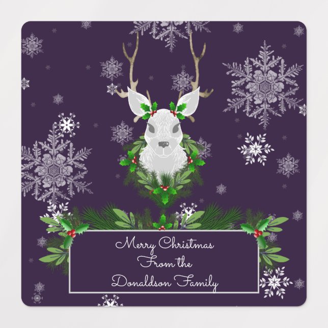 Purple Reindeer Baking Labels (Design 1)