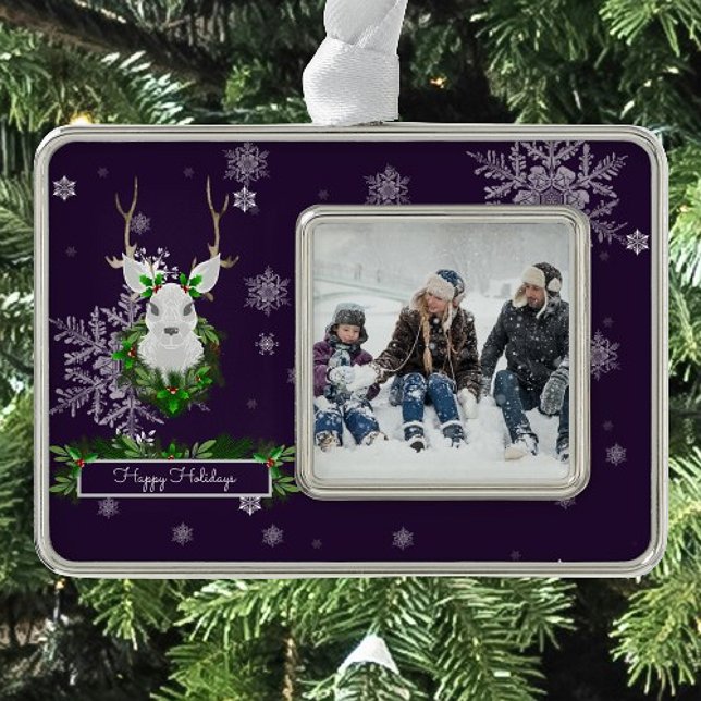 Purple Reindeer Framed Ornament (Purple Reindeer Framed Ornament)