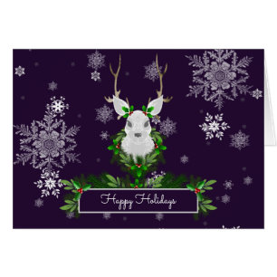 Purple Reindeer Greeting Card