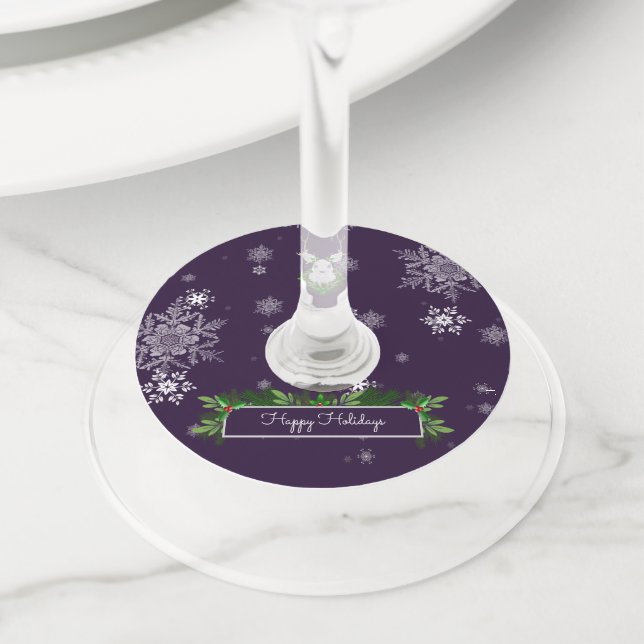 Purple Reindeer Wine Glass Tags (Close Up)