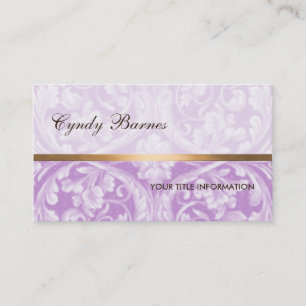Purple Renaissance Damask Business Card