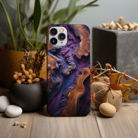 Purple Resin And Burl Wood Design