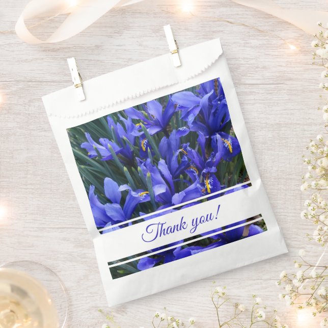 Purple Reticulated Irises Floral Thank You Favour Bags (Clipped)