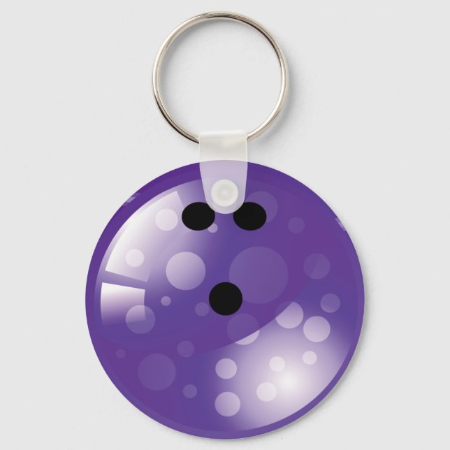 PURPLE RETRO BOWLING BALL KEY RING (Front)