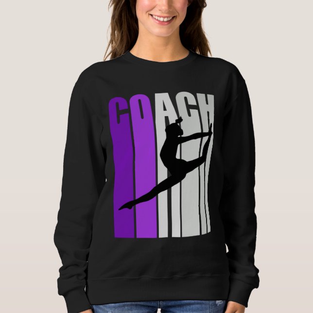 Purple Retro Dance Coach Instructor Teach Teaching Sweatshirt (Front)