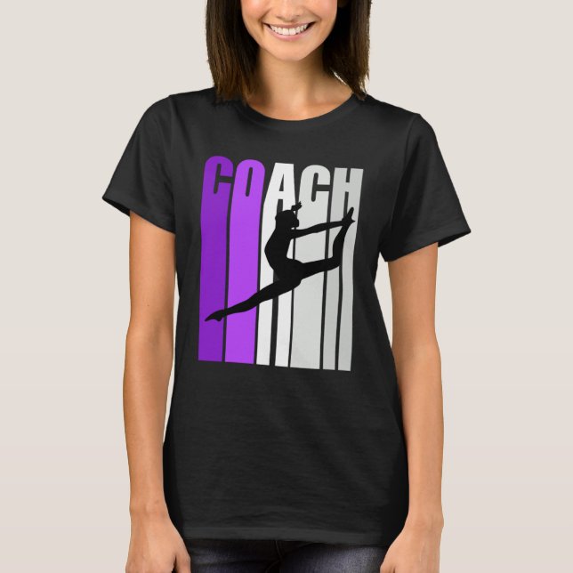 Purple Retro Dance Coach Instructor Teach Teaching T-Shirt (Front)