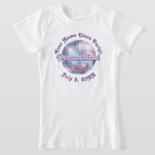 Purple Retro Disco Ball PERSONALIZED T-Shirt