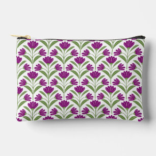 Purple Retro Floral Accessory Pouch Vintage Bota