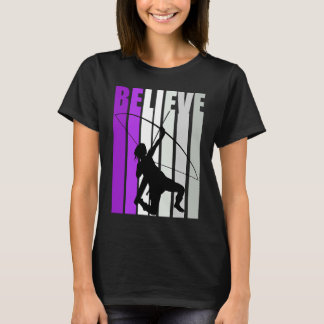 Purple Retro Girls Birthday Archery Bow Arrow Fan T-Shirt