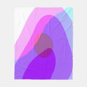 Purple Retro Groovy Abstract 409  Fleece Blanket