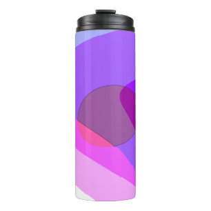Purple Retro Groovy Abstract 409 Thermal Tumbler