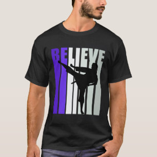 Purple Retro Motivational Girls Jiu Jitsu Karate F T-Shirt
