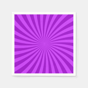 Purple Retro Sunburst Background Napkin