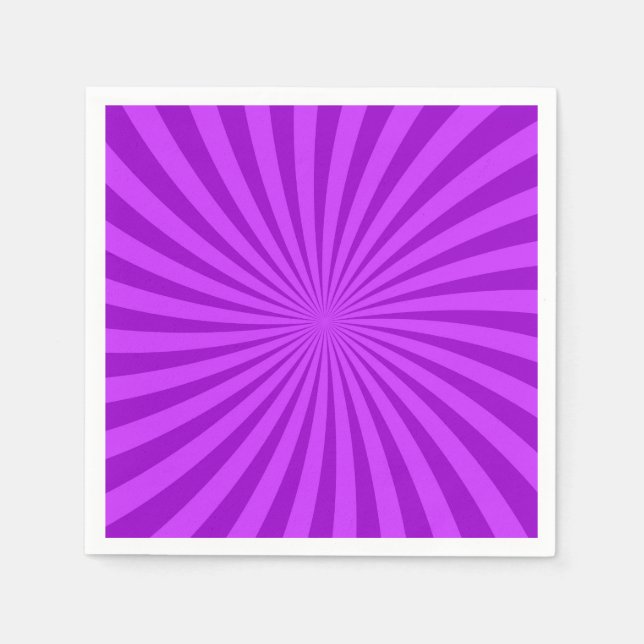 Purple Retro Sunburst Background Napkin (Front)
