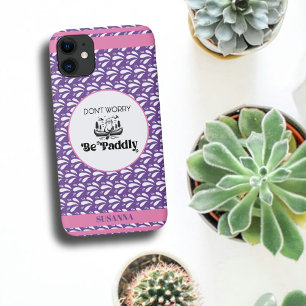 Purple Retro Water Pattern Otter Canoe Custom Name Case-Mate iPhone Case