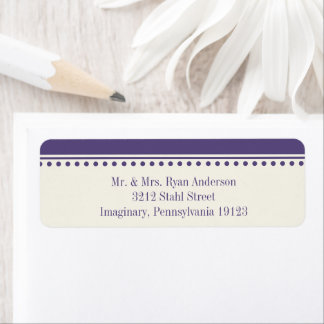 Purple Return Address Label, Caroline Wedding